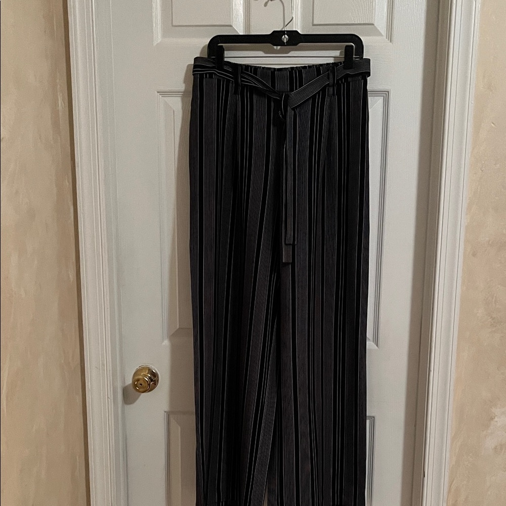 Cynthia Rowley Black Striped Wide Leg Pants